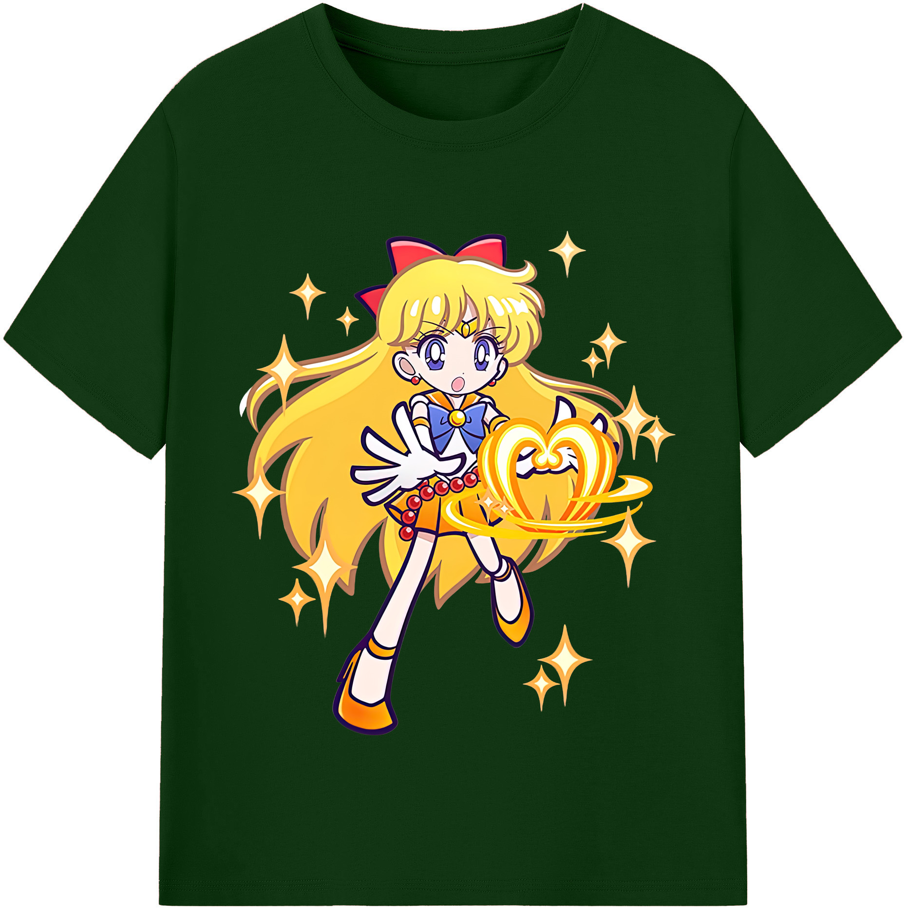 （画像用） 美少女戦士セーラームーン 愛野 美奈子 あいの みなこ Sailor Moon Aino Minako 綿100％半袖Tシャツ（フロントプリント）